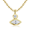 Gorgeous eye Shaped CZ Crystal Silver Necklace SPE-5253